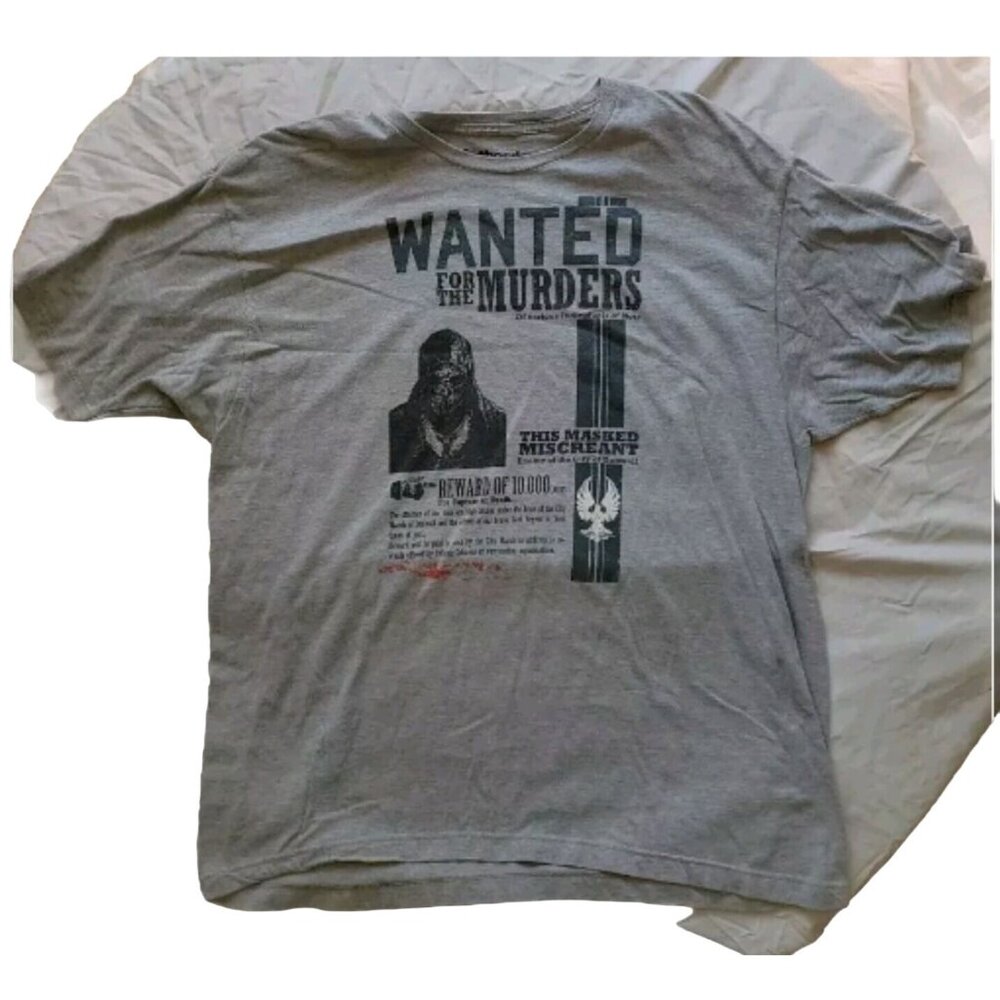 Bethesda 2XL Wanted Dishonored Masked Miscreant Graphic T-Shirt Grey